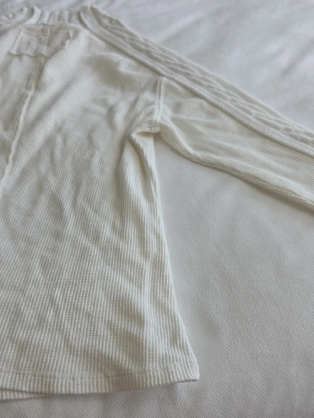 WE THE FREE FREE PEOPLE | Breezy Swit Ribbed Mock Neck Top White Cotton | S